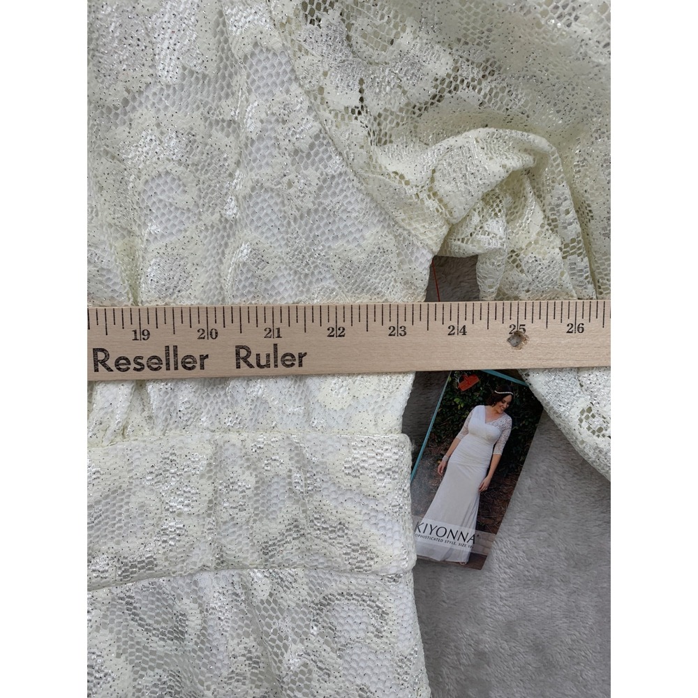 Kiyonna Bridal Dress‎ 4X Ivory Lace Glitter Wedding Dress Reception NEW - Picture 11 of 13